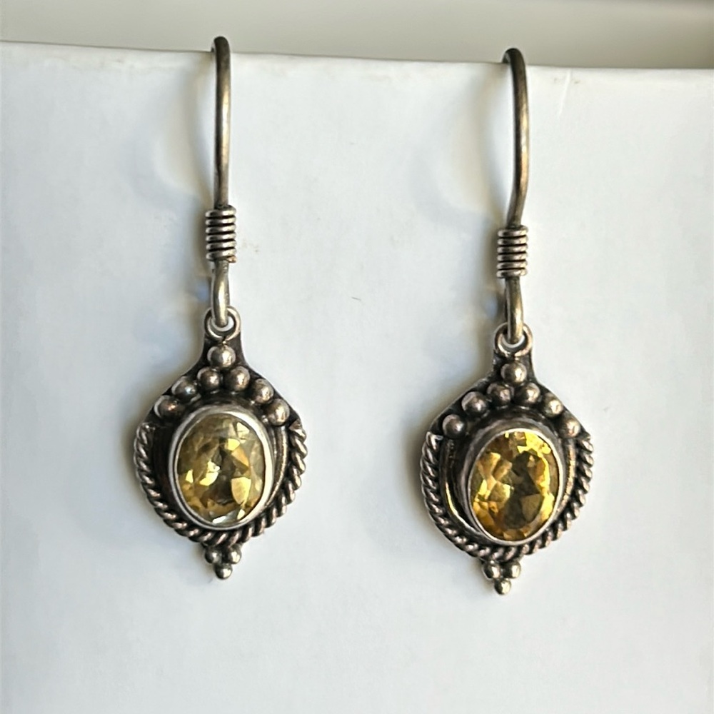 Citrine Earring*925 Sterling Silver Earring